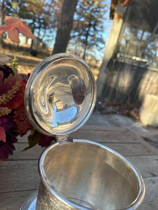 Antique English Silver Plate Biscuit Barrel by Birks Rideau Plate Footed, C.1900 - Picture 8 of 14